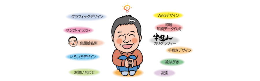 似顔絵名刺 イラスト年賀状はナベデザイン 石川県金沢市